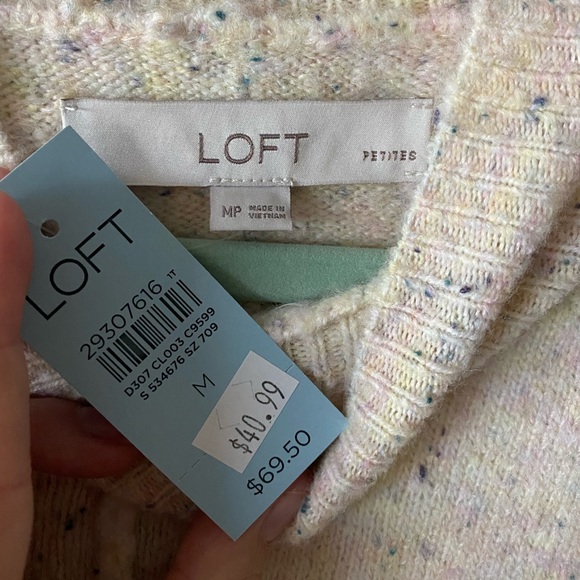 NWT - LOFT - Cape Mock Neck Sweater - Cream (tunic style) - Medium Petite - Picture 7 of 11